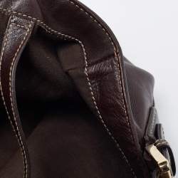 Pre Owned Gucci Brown Leather Large Britt Tote