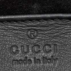 Pre Owned Gucci Black/Beige GG Supreme Canvas and Suede Medium Dionysus Shoulder Bag