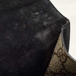 Pre Owned Gucci Black/Beige GG Supreme Canvas and Suede Medium Dionysus Shoulder Bag