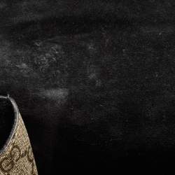 Pre Owned Gucci Black/Beige GG Supreme Canvas and Suede Medium Dionysus Shoulder Bag