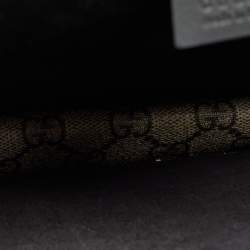 Pre Owned Gucci Black/Beige GG Supreme Canvas and Suede Medium Dionysus Shoulder Bag