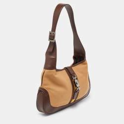 Pre Owned Gucci Brown Canvas and Leather Jackie O Hobo