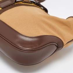 Pre Owned Gucci Brown Canvas and Leather Jackie O Hobo