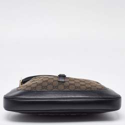 Pre Owned Gucci Black GG Canvas and Leather Jackie O Hobo