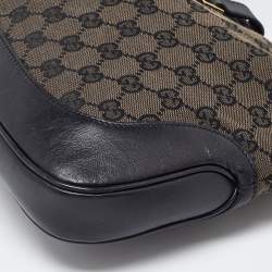 Pre Owned Gucci Black GG Canvas and Leather Jackie O Hobo