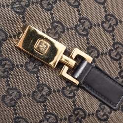 Pre Owned Gucci Black GG Canvas and Leather Jackie O Hobo