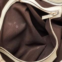 Pre Owned Gucci Beige/Off White GG Canvas and Leather Hobo