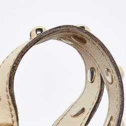 Pre Owned Gucci Beige/Off White GG Canvas and Leather Hobo