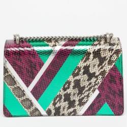 Pre Owned Gucci Multicolor Python Small Dionysus Crystals Shoulder Bag