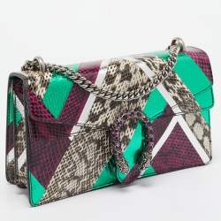 Pre Owned Gucci Multicolor Python Small Dionysus Crystals Shoulder Bag