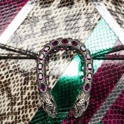 Pre Owned Gucci Multicolor Python Small Dionysus Crystals Shoulder Bag