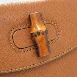 Gucci Brown Leather Small Bamboo Handle Bag