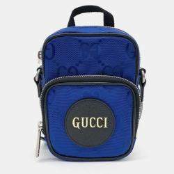 Gucci Blue/Black Econyl Nylon Monogram Off The Grid Shoulder Bag