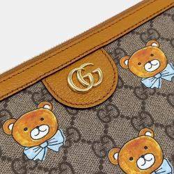 Gucci x KAI Beige Printed GG Coated Canvas Pouch 