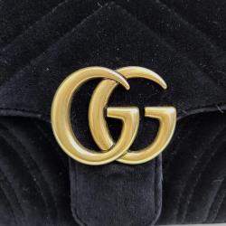 Pre Owned Gucci Matrasse Velvet Shoulder Bag