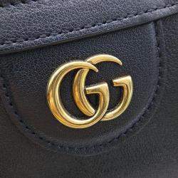 Pre Owned Gucci Black Leather Mini Diana Bamboo Top Handle Bag