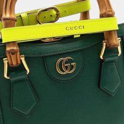 Gucci Green Leather Diana Tote Bag