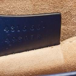 Pre Owned Gucci Blue Leather Mini Web Chain Sylvie Crossbody Bag