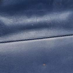 Pre Owned Gucci Blue Leather Mini Web Chain Sylvie Crossbody Bag