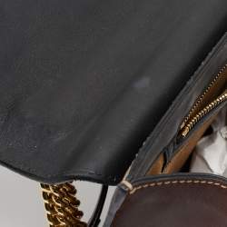 Pre Owned Gucci Beige/Black GG Supreme Canvas and Leather Medium Padlock Shoulder Bag