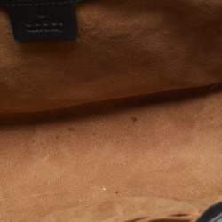 Pre Owned Gucci Beige/Black GG Supreme Canvas and Leather Medium Padlock Shoulder Bag