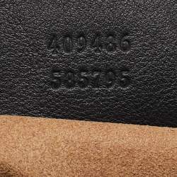 Pre Owned Gucci Beige/Black GG Supreme Canvas and Leather Medium Padlock Shoulder Bag