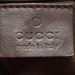 Pre Owned Gucci Beige/Black GG Canvas and Leather Abbey D-Ring Hobo