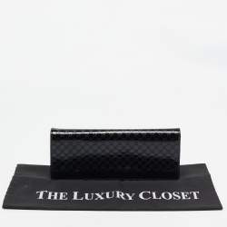 Pre Owned Gucci Black Microguccissima Patent Leather Small Broadway Clutch