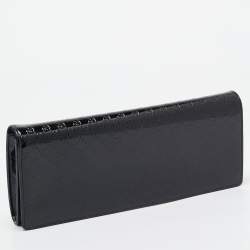 Pre Owned Gucci Black Microguccissima Patent Leather Small Broadway Clutch