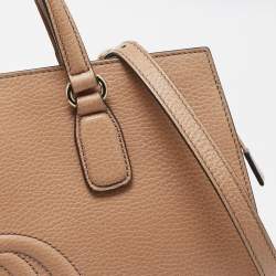 Pre Owned Gucci Beige Leather Soho Disco Tote