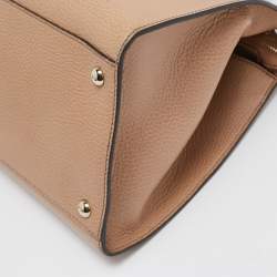 Pre Owned Gucci Beige Leather Soho Disco Tote