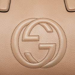 Pre Owned Gucci Beige Leather Soho Disco Tote