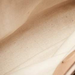 Pre Owned Gucci Peach Leather Medium Blooms Bamboo Shopper Tote