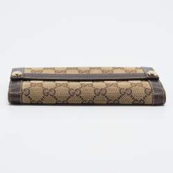 Gucci Beige/Brown GG Canvas and Leather Charmy Continental Wallet