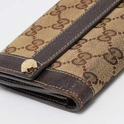 Gucci Beige/Brown GG Canvas and Leather Charmy Continental Wallet