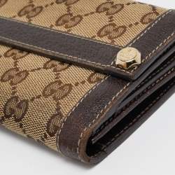 Gucci Beige/Brown GG Canvas and Leather Charmy Continental Wallet