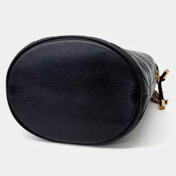 Gucci Black Calfskin Matelasse Mini GG Marmont Bucket Bag