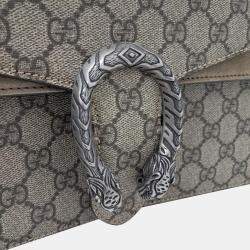 Pre Owned Gucci Beige GG Supreme Canvas and Suede Small Dionysus Shoulder Bag