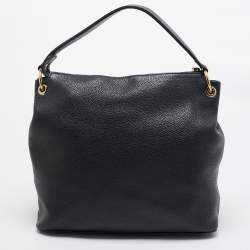 Pre Owned Gucci Black Leather Soho Zip Hobo