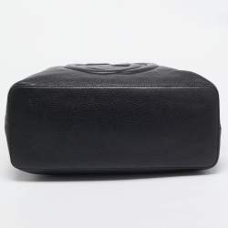 Pre Owned Gucci Black Leather Soho Zip Hobo