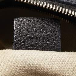 Pre Owned Gucci Black Leather Soho Zip Hobo