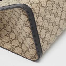 Pre Owned Gucci Beige/Black GG Supreme Canvas Medium Padlock Shoulder Bag