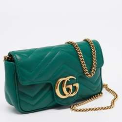 Pre Owned حقيبة كتف غوتشي سوبر مارمونت جي جي جلد ماتيلاس بني صغيرة 