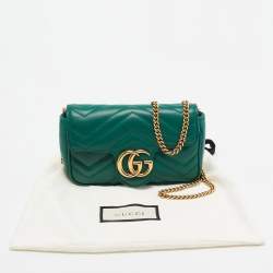 Pre Owned حقيبة كتف غوتشي سوبر مارمونت جي جي جلد ماتيلاس بني صغيرة 