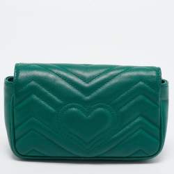 Pre Owned حقيبة كتف غوتشي سوبر مارمونت جي جي جلد ماتيلاس بني صغيرة 