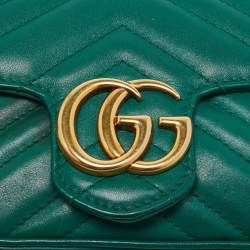 Pre Owned حقيبة كتف غوتشي سوبر مارمونت جي جي جلد ماتيلاس بني صغيرة 