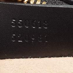 Pre Owned Gucci Black Leather and Suede Mini Web Ophidia Round Shoulder Bag