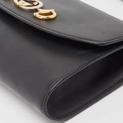 Pre Owned Gucci Black Leather Zumi Clutch Bag