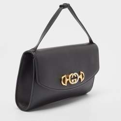 Pre Owned Gucci Black Leather Zumi Clutch Bag