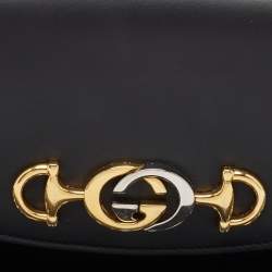 Pre Owned Gucci Black Leather Zumi Clutch Bag